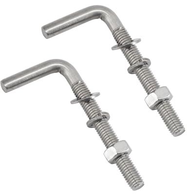 L-förmige Gewindebolzen-Kits, 304 Edelstahl, Fundamentankerschrauben, quadratische Schrauben, Haken zum Aufhängen, M12 x 100 mm, 2 Stück