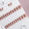 KQueenest Cat Eye Press on Nails Short Coffin, Bling French Tip Short False Nails with Glue, Sparkly Nude Pink Fake Nails Press ons, Reusable Soft Gel Stick on Nail for Women Summer, 30 Pcs