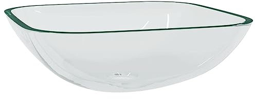 Waschbecken aus Glas 42x42x14 cm Transparent - Modernes Design für Bad & Gäste-WC - Leicht zu reinigen & langlebig