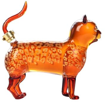 KRXSOBNV, Clear Glass Animal Liquor Decanter with Gilded Lock 1000ml Refillable Empty Wine Bottle Creative Alcohol Dispenser for Vodka Scotch Whiskey Carafe,Decanters