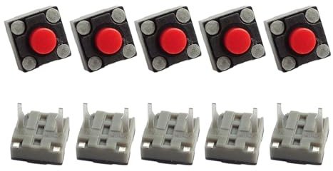 10 Stück Mute Taste klickende Maus Mikroschalter für Gaming Mikroschalter 6 x 6 x 4, 3 mm für leisen Betriebs Mikroschalter