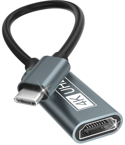 USB C auf HDMI, Type C auf HDMI 4K Adapter Thunderbolt 3/4 AUF USBC auf Hdmi Adapter Kompatibel mit iPhone 17/16/15, MacBook Pro/Air, iPadPro/Air, Galaxy S/Note, Dell XPS
