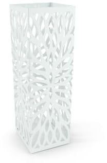 NORDIQ - Paraguero Metálico - Paragueros Modernos y Decorativos - Paragueros Originales para Entrada, Recibidor, Oficina o Comercio | Paragüero de Diseño Elegante y Funcional - Diseño Lineal - Blanco