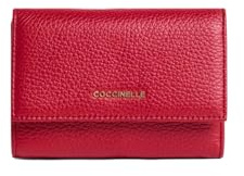 Coccinelle Leder Geldbörse Metallic Soft Wallet Grainy Leather Scarlet rot