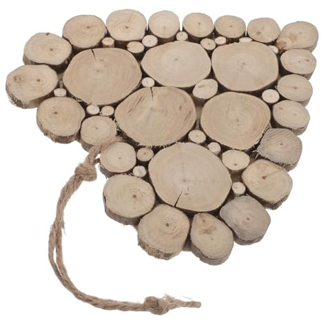 FIXOSHEE Rustikale Herz Wanddeko aus Treibholz 20cm Valentinstag Holzherz Anhänger Hängende Deko für Haus Tisch und Garten Landhausstil Valentinstagsdekoration