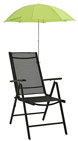 Holamys Sonnenschirm für Campingstuhl, 2er-Set Grün, 105 cm Durchmesser, UV-Schutz, verzinkter Stahl, tragbar, ideal für Outdoor, Garten und Strand