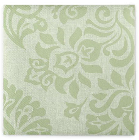 Mank Airlaid Serviette Rex 40 x 40 cm – 50 Stück, stoffähnliche Premium Einweg Servietten, weich & reißfest, extra saugstark, Hochzeit Ornament in Trendfarben (Salbei-Grün)