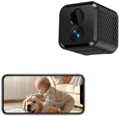 Mini Kamera, 4K HD WLAN Überwachungskamera Innen Für Live Übertragung Handy APP, mit 3-Tage-Cloud-Speicher, adaptivem Standby, Fernsteuerung, Nachtsicht, Bewegungserkennung, 60 Tagen Akkulaufzeit