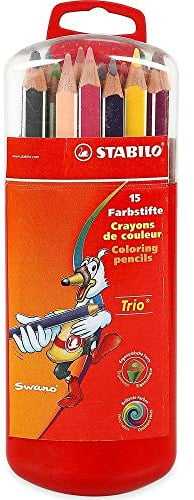 STABILO - Dreikant-Buntstift - Trio dick - 15er Box - mit 15 verschiedenen Farben