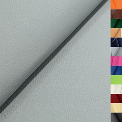 TOLKO 1m Kunstleder Meterware | weiches Premium Lederimitat für Stuhl Bank Sessel Sofa Sitzbezug Bezugstoff in Rindsleder Optik 140cm breit Polsterstoff Polsterbezug Möbelstoff (Grau)