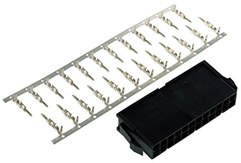 Phobya ATX Power Connector 24Pin Buchse inkl. 24 Pins - Black Kabel Connector