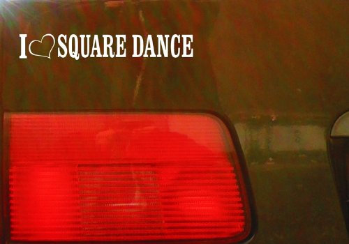 cartattoo4you® AL-00336 | I Love (als Herz) Square Dance | Autoaufkleber Aufkleber Farbe weiß, in 24 Farben erhältlich, glänzend 20 x 3 cm Waschstrassenfest Motiv Copyright by dh-Folien