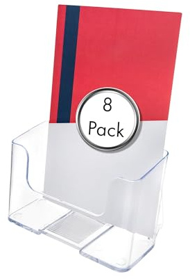Deflecto A5 Portrait High Back Single Compartment Literature - Pack of 8 - Magazine File Holder - Wall Mounting Option