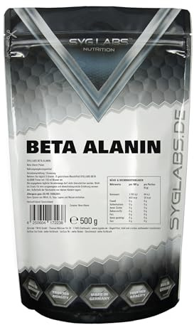 Beta Alanin - 500g reines Beta Alanine Pulver - vegan und ohne Zusätze | mit Messlöffel