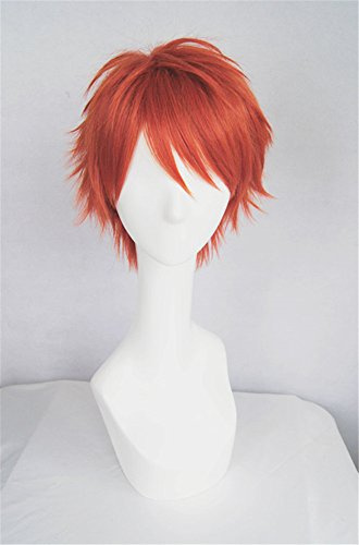 LanTing Cosplay Perücke Mystic Messenger 707 Red Perücke Corta Cosplay Party Fashion Anime Human Costume Full wigs Synthetic Haar Heat Resistant Fiber