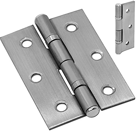 Paar Edelstahl-Scharniere Boot Küche Bad Möbel Beschlag Möbelband Gestanzt Schrank 6,8 cm x 4,6 cm + Schrauben