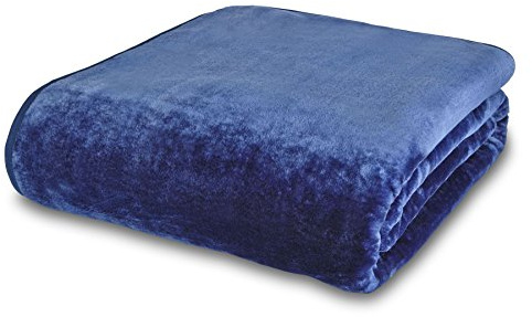 Olivia Rocco Super Soft Raschel Sofa Bed Throw, Faux Fur Mink Blanket Settee Throws, Double King Size, Navy, X Large 200 x 240 cm