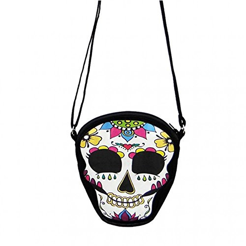 Orlob Handelsgesellschaft Umhängetasche La Catrina Halloween Tag der Toten Tasche bunt Totenkopf Fasching