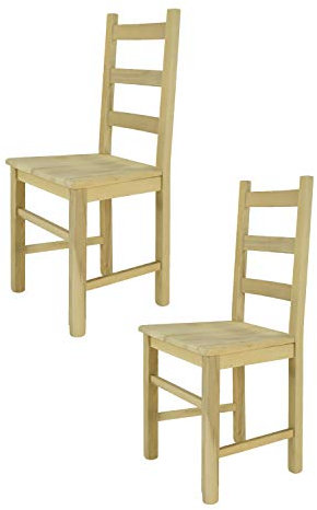 t m c s Tommychairs - 2er Set Stühle Rustica für Küche und Esszimmer, robuste Struktur aus poliertem Buchenholz, unbehandelt und 100% natürlich, Sitzfläche aus poliertem Holz