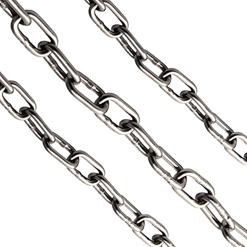 OPIOL QUALITY® Kette Kurzgliedrig 2 mm DIN 766 (1 Meter) aus Edelstahl A4 V4A Rundstahlkette Edelstahlkette Eisenkette Gliederkette Stahlkette Ankerkette