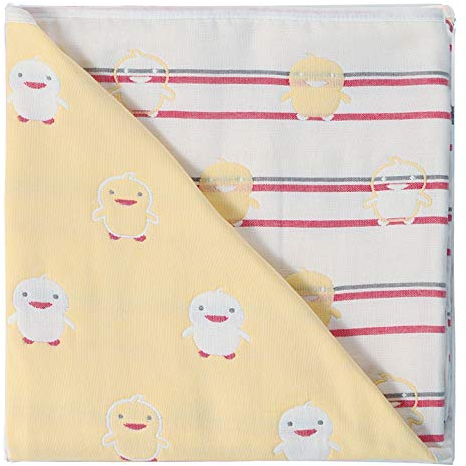 Hayisugar Baby Decke Kuscheldecke, super weich,110x110cm, 100% Baumwolle, 6-lagig, Babydecke, Kinderwagendecke, Einschlagdecke, Kinderdecke,Erstlingsdecke, Gelb Ente
