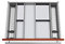 Blum Orga-Line Besteckeinsatz Facheinteilungs-Set KB 700-799mm, NL 450mm, grau