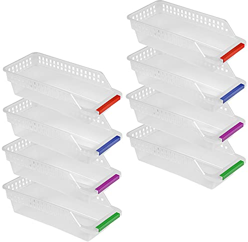 E-Senior Kühlschrank Organizer, Kühlschrank Schubladen, Stapelbar Kühlschrank Ordnung ür Gefrierschrank, Küche, Arbeitsplatten, Schränke (Zufällige Farbe) (8Stück)