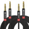 Devinal Cavo TRRS da 3,5 mm, cavo ausiliario a 4 poli, cavo AUX Mini-Jack stereo in nylon intrecciato da maschio a maschio, 3 m