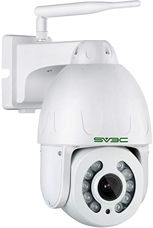 SV3C 【Tracciamento automatico HD 5MP Telecamera wifi Esterno con Visione Notturna a Colori, Rilevamento Umanoide, Videosorveglianza WiFi Esterno con Zoom Ottico 5X, Pan 355° Tilt 120°,Audio a 2 vie