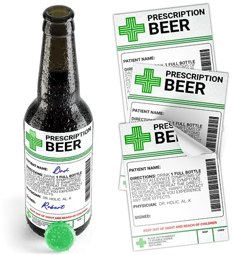 Beer Prescription Medical Alcohol Bottle Gift Funny Drinks Sticker Label (6)