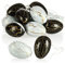 com-four® 16x Uova di Pasqua con Stampa Bianca/Dorata/Nera da Appendere - Uova di Pasqua con Design Elegante - Decorazione per il Cespuglio Pasquale (16 pezzi - nero/bianco)
