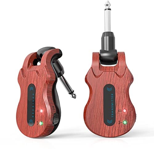 summina 5,8 GHz Wireless Gitarren-System Wiederaufladbarer Transmitter und Receiver für Gitarre & Bass mit starker Anti-Interferenz und hoher Frequenztreue Empfänger