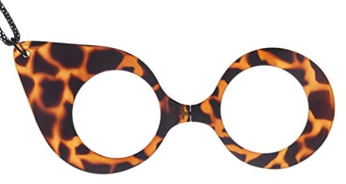 DIDINSKY Brille oder Leselupe. Anhänger mit Kette erhöhen. Faltbares Fernglas ohne Koteletten für Damen und Herren. Havana Brown +2.0 - MUSA BUTTERFLY