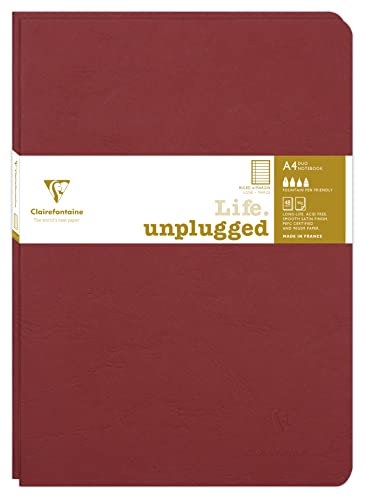Clairefontaine 733072C - Age Bag DUO Set aus 2 Notizheften 21x29,7cm , geheftet, 48 Blatt 90g, liniert mit Rand Rot, 1 Set
