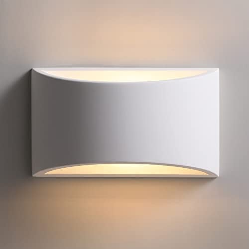 TLGREEN Indoor Plaster Wall Lights, Modern Wall Wash Lamp Warm White LED Up and Down Wall Lamp for Living Room, Hallway, Stairs (G9 LED Bulb Include)