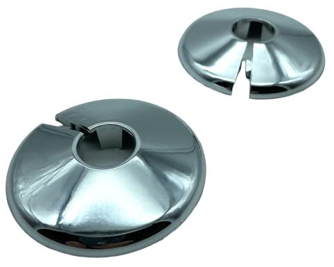 2 x Talon Pipe Covers/Collars for Pipes - The Quick Way to Tidy Pipework (Chrome, 15mm)
