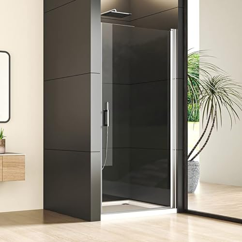Duschkabine in Nische Schwingtür 80x195 cm, Einzelschwingtür Dusche Nischentür Duschabtrennung, Glastür 5mm ESG NANO Sicherheitsglas, Pendeltür Duschtür Höhe 195cm