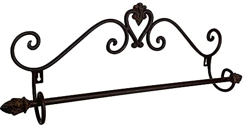 zeitzone Handtuchhalter Gusseisen Braun Handtuchstange Wandmontage Vintage-Stil