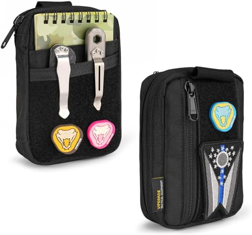 VIPERADE VE26 EDC Bolsa de Herramientas EDC pequeña con 8 Bolsillos y 3 Compartimentos elásticos Organizador de Bolsillo pequeño EDC Multiherramienta con área de Parches