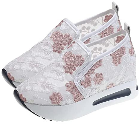 Zapatillas sin Cordones para Mujer | cuña Moda - Zapatos sin Cordones Malla Transpirable Zapatos Deportivos Casuales para Caminar