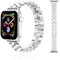 KAGREC Watch Band Compatible with Apple Watch 38mm 40mm 41mm 42mm for iWatch SE Series 10 9 8 7 6 5 4 3 2 1, Silver Apple Watch Band Women Pearl Stainless Steel Watch Dressy Wristband Bracelet