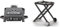 Ninja Woodfire Barbecue électrique & Air fryer, barbecue extérieur 7 en 1 & Woodfire Chariot de support pliable pour barbecue, compatible avec le barbecue lectrique d'extrieur Ninja Woodfire
