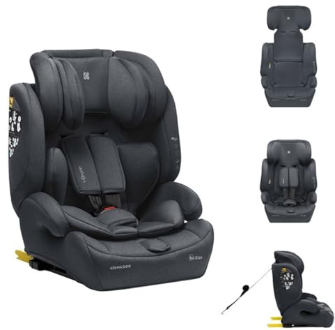 Kikkaboo Kindersitz I-Bronn i-Size (76-150cm) Isofix, Top Tether, Kissen, Gurt grau