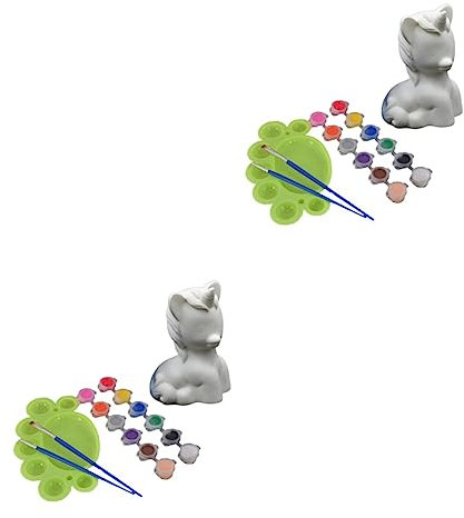 TOYANDONA 2pièces Licorne à Peindre Modèle Créatif Plastique Pour Garçon Fille Avec Ensemble De Outils De Peinture Jouet De Hauteur