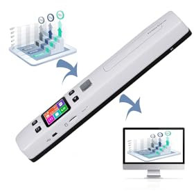 Escáner de fotos, escáner de imágenes de mano, 300/600/1050 DPI, escáner móvil de fotos a color, escaneo sin puntos ciegos, pantalla LCD a color de 1.8 pulgadas, gran almacenamiento, sin controlador,