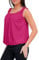 Love My Fashions® Women Round Scoop Neckline Gathered Vest Top Ladies Elastic Bubble Hem Summer Straps Balloon Vest Top Fuchsia Pink