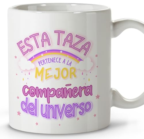 LolaPix Detalles para regalar. Tazas originales para regalar. Regalo compañera trabajo. Regalo amiga. Taza cerámica 330 ml. FBA 2027