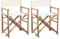 LAPOOH Klappbarer Regiestuhl 2 STK. Bambus und Canvas, Hochlehner, Campingstühle, Lehnstühle, Wetterfest Stuhl, Garden Chair - 41895