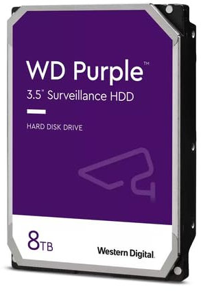Western Digital Purple Surveillance 8TB Hard Drive, 3.5 Inches, 5400 RPM, SATA III, 6GB/s, 256 MB, Video Surveillance