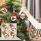 8pcs Wooden Xmas Tree Hanging Decorations - Traditional Wooden Hanging Ornaments, Red & White Gnome Pendants with 'Merry Christmas' Sign, Santa Claus Bauble Decor for Gift Tags
